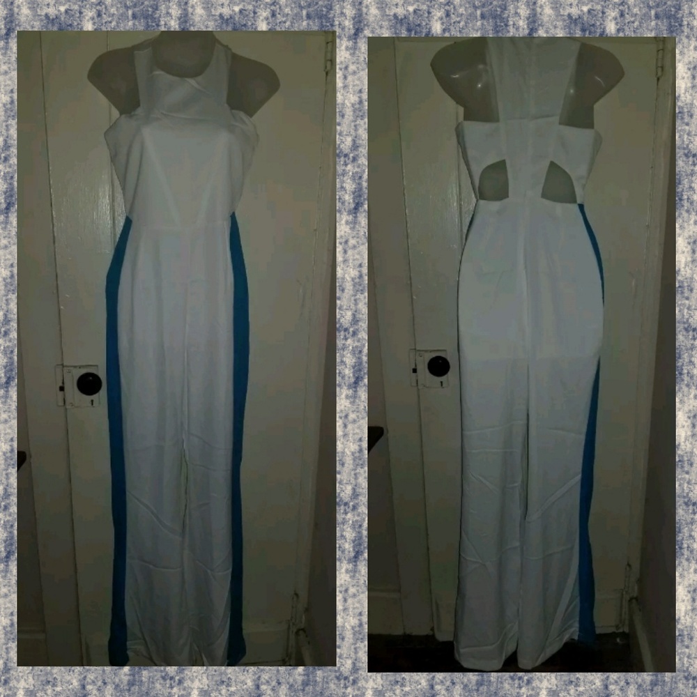 Foxiedox BIANCA colorblock Flared Jumpsuit onesie retro disco 70s insp - Picture 4 of 13